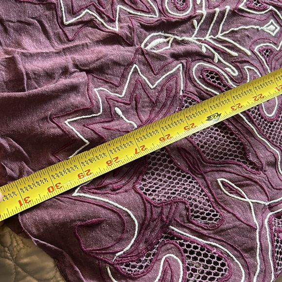 Free People Embroidered Flowy Tank Top-Sz L - Picture 9 of 9